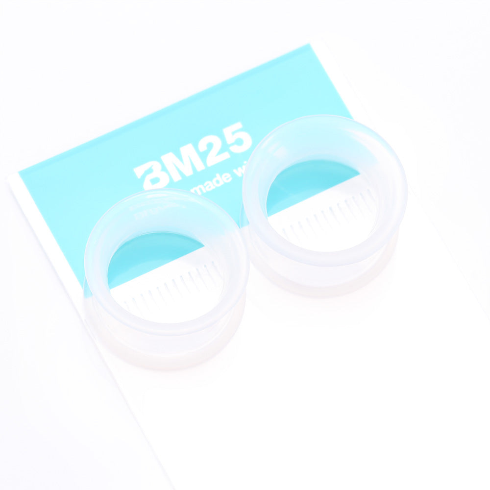 Detail View 4 of A Pair of Ultra Flexible Clear Silicone Double Flared Tunnel Plug
