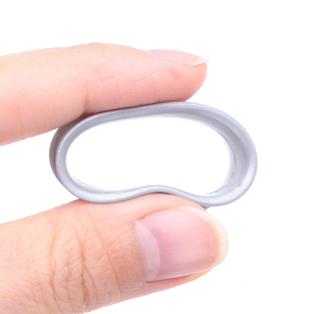 Detail View 3 of A Pair of Ultra Flexible Metallic Silver Silicone Double Flared Tunnel Plug