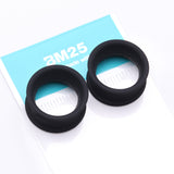 Detail View 4 of A Pair of Ultra Flexible Flat Black Silicone Double Flared Tunnel Plug