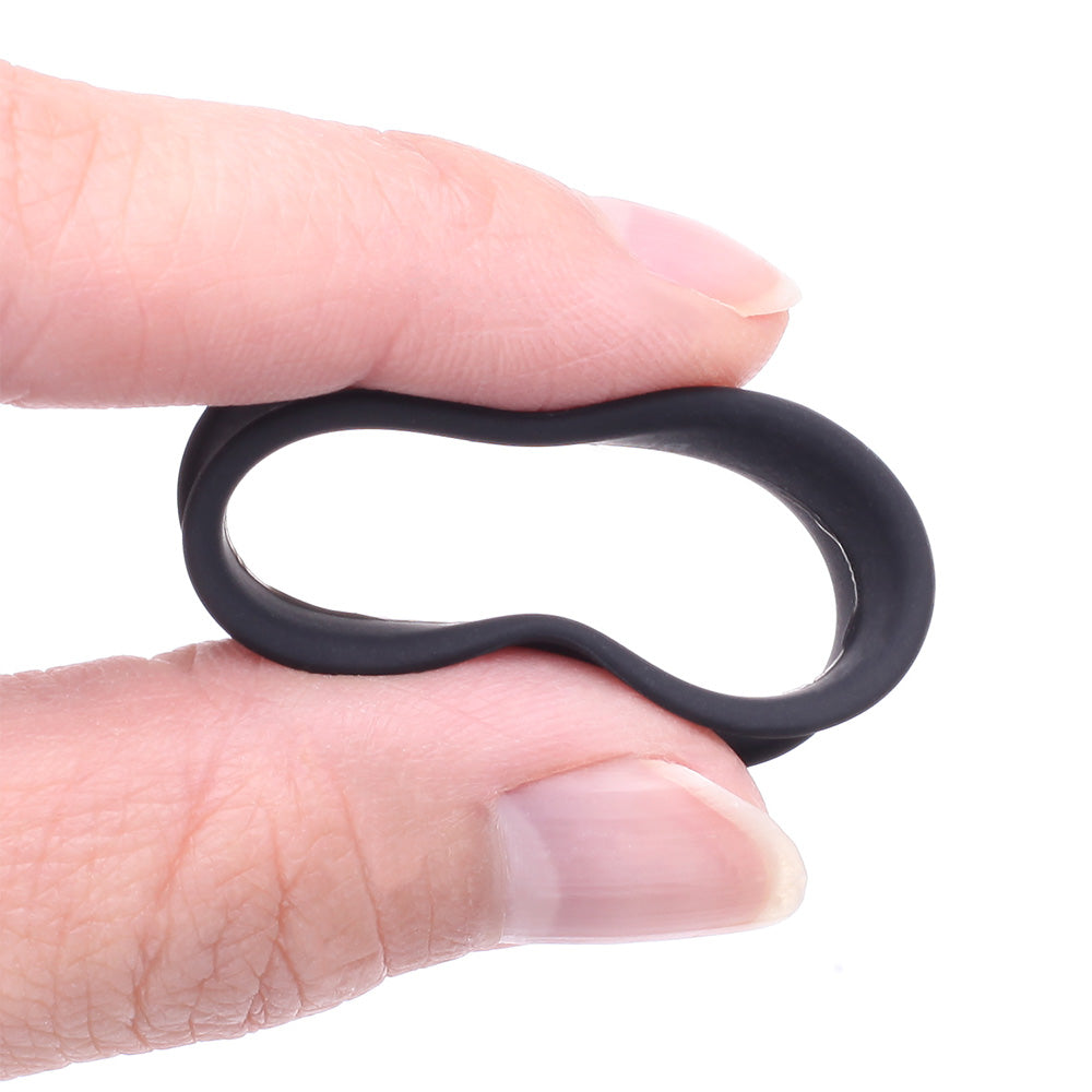 Detail View 3 of A Pair of Ultra Flexible Flat Black Silicone Double Flared Tunnel Plug