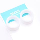 Detail View 4 of A Pair of Ultra Flexible White Silicone Double Flared Tunnel Plug