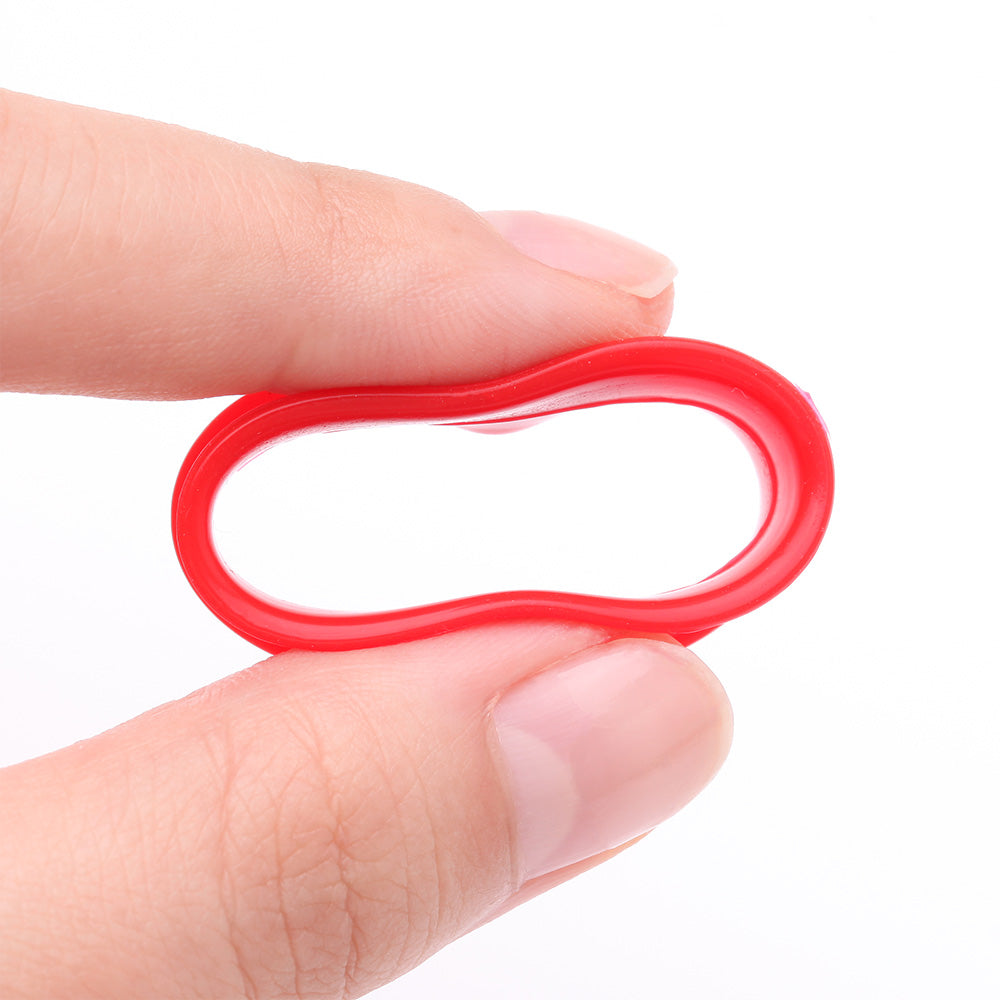 Detail View 3 of A Pair of Ultra Flexible Electro Red Silicone Double Flared Tunnel Plug