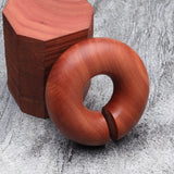 Detail View 3 of A Pair of Sabo Wood Hoop Hanger Plug-Orange/Brown