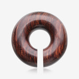 A Pair Of Dark Tamarind Wood Hoop Hanger Plug