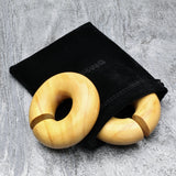 Detail View 4 of A Pair of Jackfruit Wood Hoop Hanger Plug-Yellow