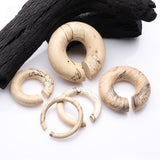 Detail View 2 of A Pair Of Old Tamarind Wood Hoop Hanger Plug
