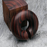 Detail View 3 of A Pair of Rosewood Hoop Hanger Plug-Orange/Brown