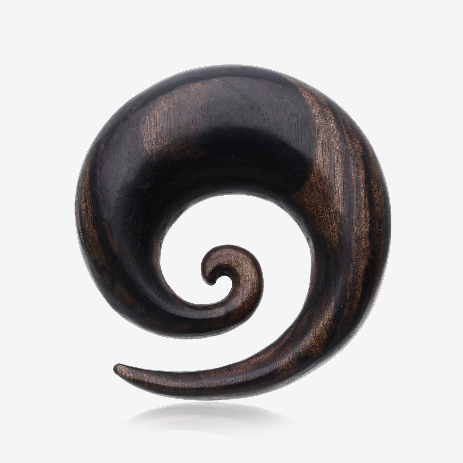 A Pair of Tiger Ebony Wood Spiral Hanger Plug-Black