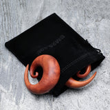 Detail View 4 of A Pair of Sabo Wood Spiral Hanger Plug-Orange/Brown