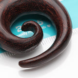 Detail View 3 of A Pair Of Dark Tamarind Wood Spiral Hanger Plug