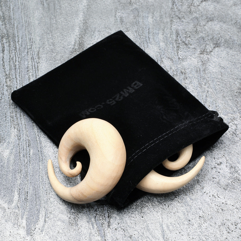 Detail View 4 of A Pair of Crocodile Wood Spiral Hanger Plug-Yellow