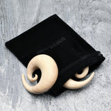 Detail View 4 of A Pair of Crocodile Wood Spiral Hanger Plug-Yellow