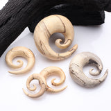Detail View 2 of A Pair Of Old Tamarind Wood Spiral Hanger Plug
