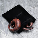 Detail View 4 of A Pair of Rosewood Spiral Hanger Plug-Orange/Brown