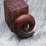 Detail View 3 of A Pair of Rosewood Spiral Hanger Plug-Orange/Brown
