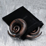 Detail View 4 of A Pair of Tiger Ebony Wood Super Spiral Hanger Plug-Black