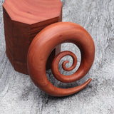 Detail View 3 of A Pair of Sabo Wood Super Spiral Hanger Plug-Orange/Brown