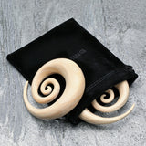 Detail View 4 of A Pair of Crocodile Wood Super Spiral Hanger Plug-Yellow