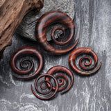 Detail View 2 of A Pair of Rosewood Super Spiral Hanger Plug-Orange/Brown