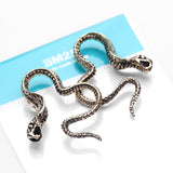 Detail View 4 of A Pair of Vicious Cobra Snake Swirl Golden Brass Hoop Ear Weight Hanger
