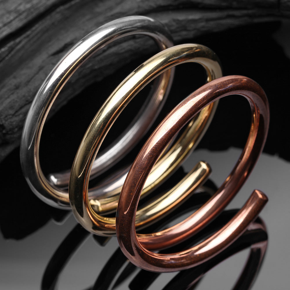 Detail View 3 of A Pair of Solid Copper Spiral Hoop Ear Weight Hanger
