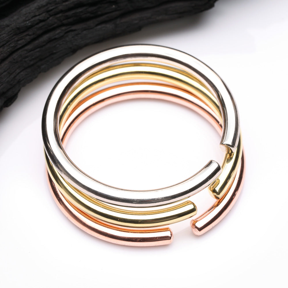 Detail View 3 of A Pair of Solid White Brass Hoop Ear Weight Hanger