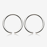 A Pair of Solid White Brass Hoop Ear Weight Hanger