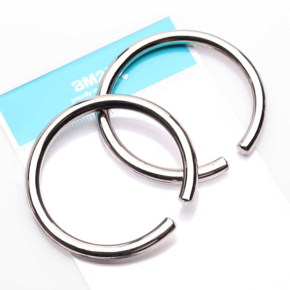 Detail View 4 of A Pair of Solid White Brass Hoop Ear Weight Hanger