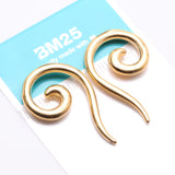 Detail View 3 of A Pair of Golden Steel Spiral Tail Ear Weight Hanger Plug