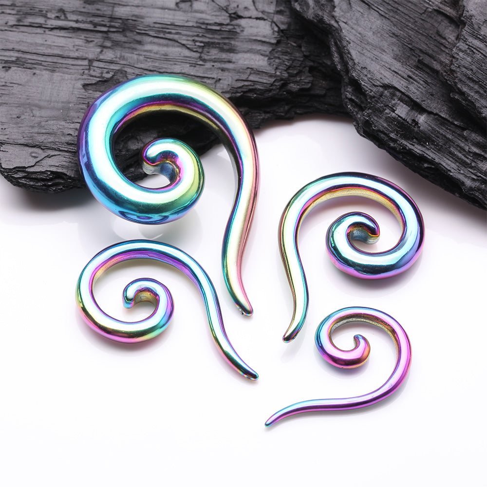 Detail View 2 of A Pair of Colorline Steel Spiral Tail Ear Weight Hanger Plug