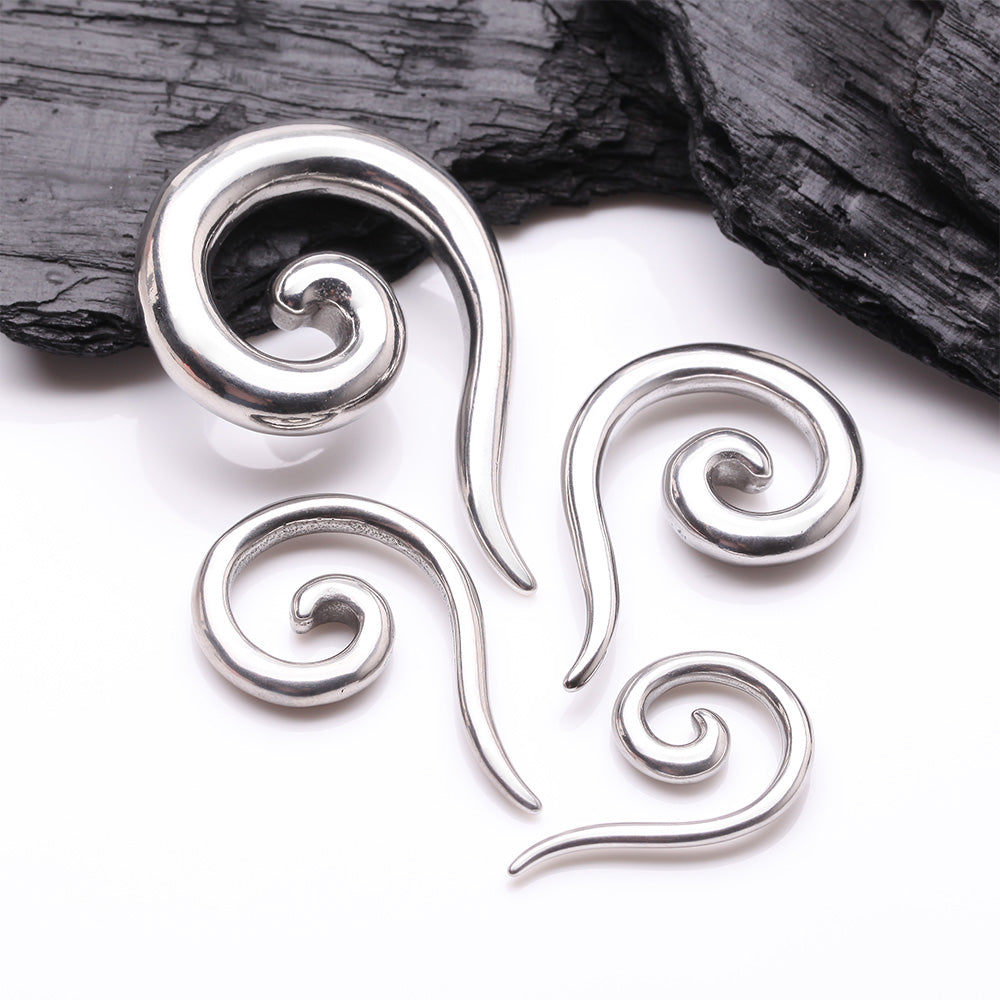 Detail View 2 of A Pair of Steel Spiral Tail Ear Weight Hanger Plug