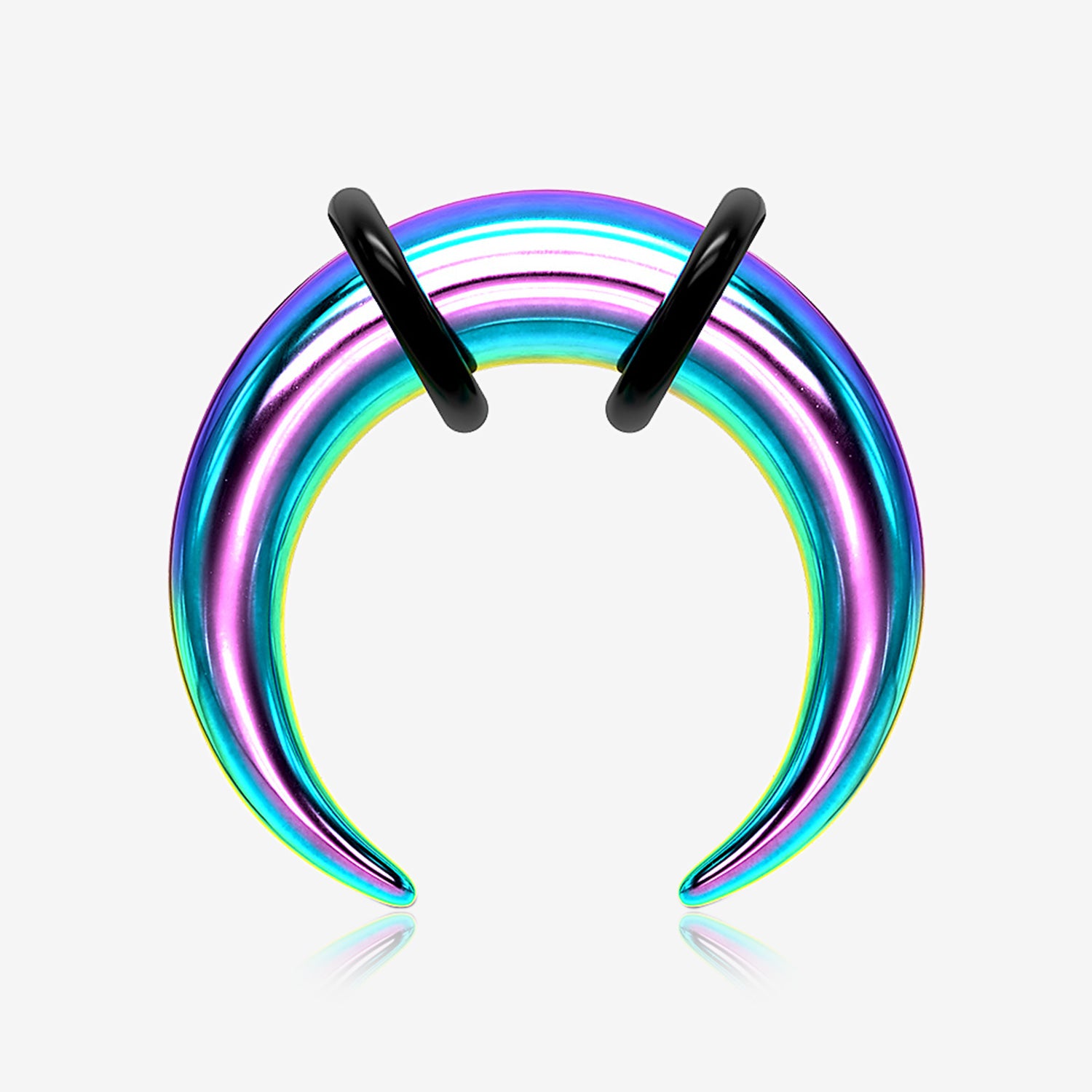 A Pair of Colorline Buffalo Pincher Hanging Steel Taper with O-Rings-Rainbow