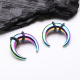 Detail View 1 of A Pair of Colorline Buffalo Pincher Hanging Steel Taper with O-Rings-Rainbow