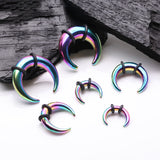 Detail View 2 of A Pair of Colorline Buffalo Pincher Hanging Steel Taper with O-Rings-Rainbow