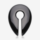 A Pair of Black Agate Stone Keyhole Ear Weight Gauge Hanger