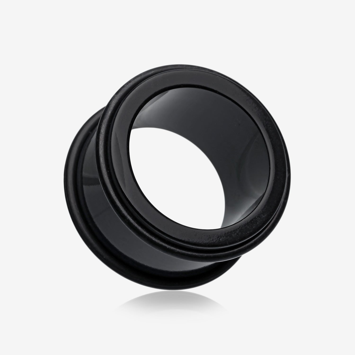 A Pair of Basic UV Acrylic No Flare Regs Ear Gauge Tunnel Plug-Black