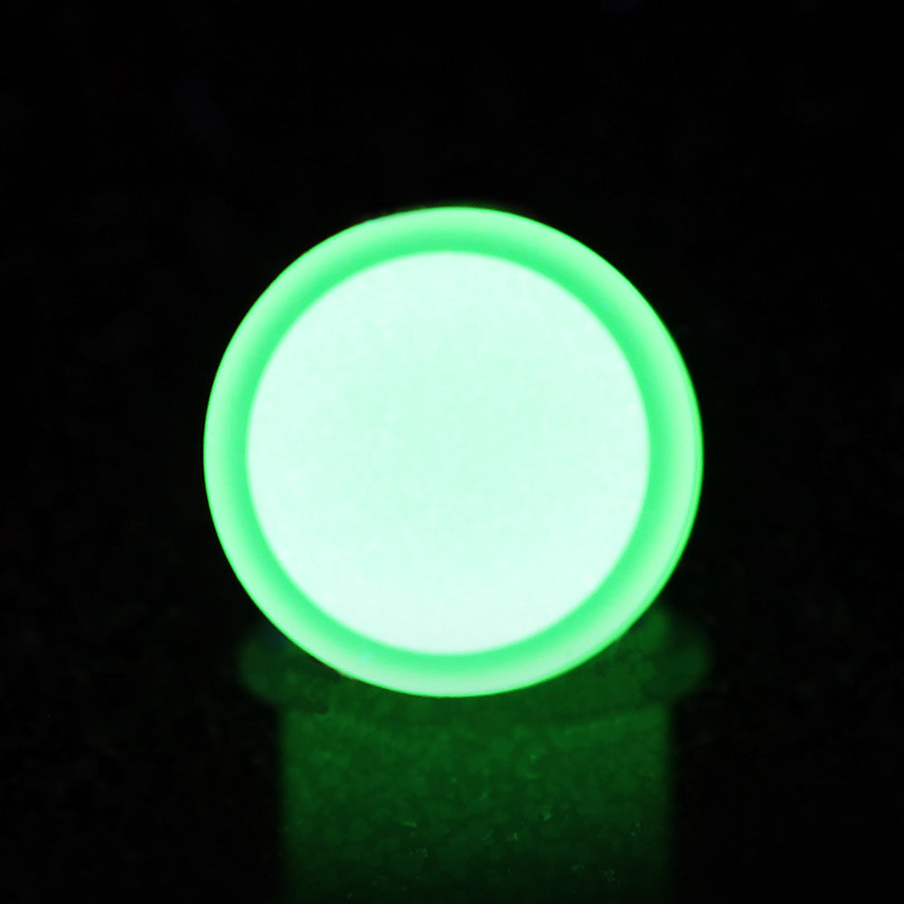 Detail View 3 of A Pair of Glow in the Dark Acrylic Regs Ear Gauge Plug-Green