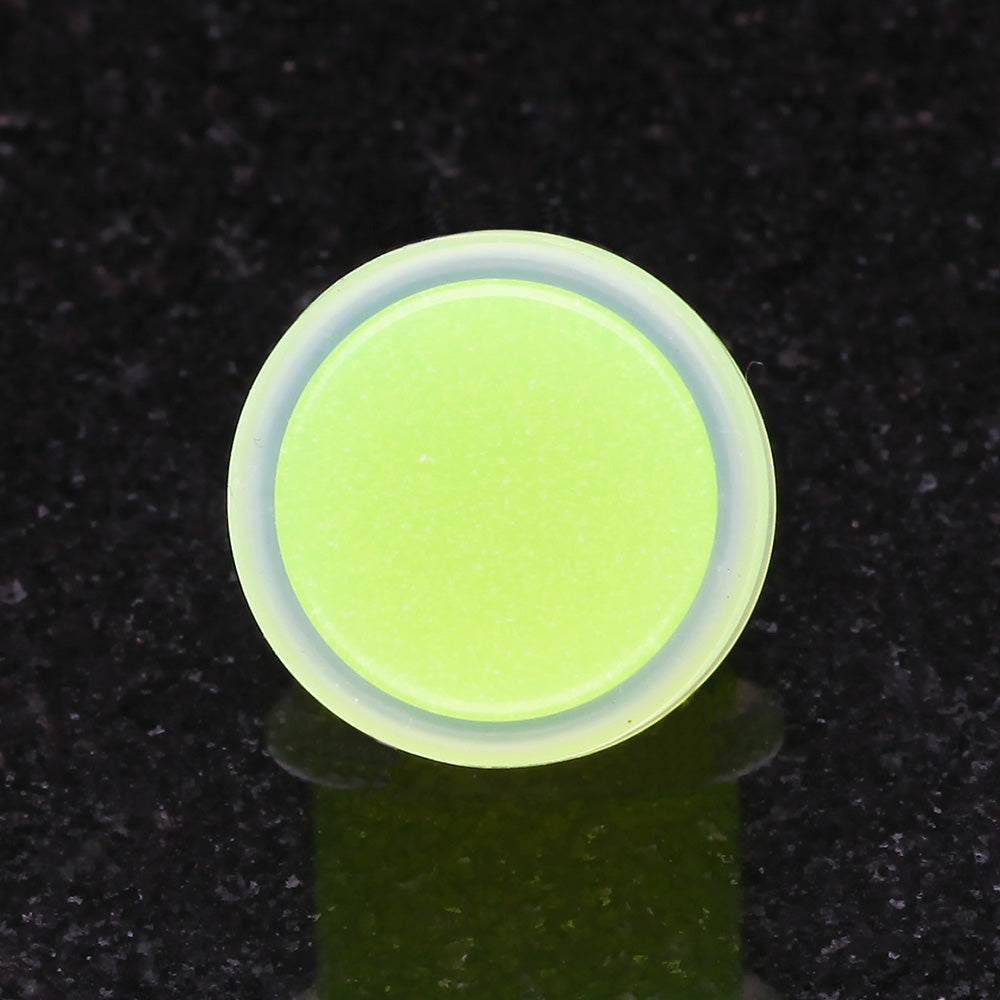 Detail View 2 of A Pair of Glow in the Dark Acrylic Regs Ear Gauge Plug-Green
