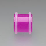 Detail View 1 of A Pair of Glow in the Dark Acrylic Regs Ear Gauge Plug-Purple