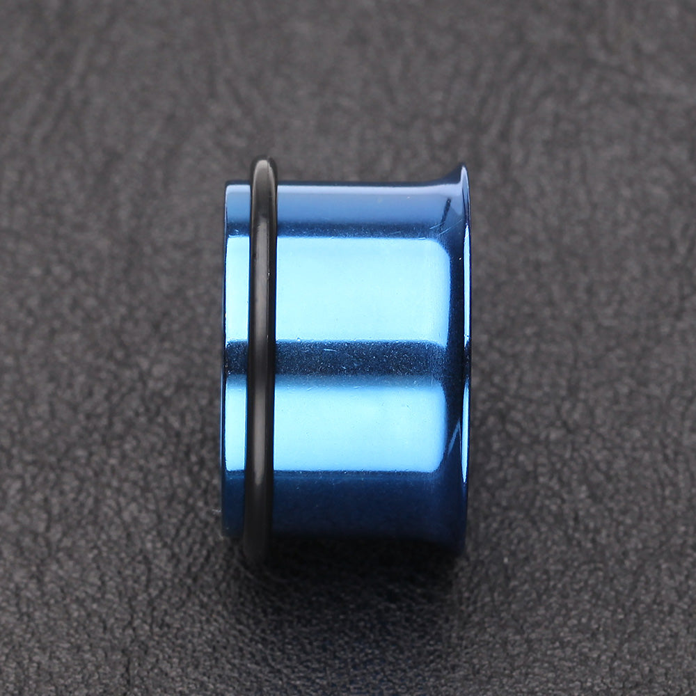 A Pair of Colorline Single Flared Ear Gauge Tunnel Plug-Blue