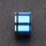 A Pair of Colorline Single Flared Ear Gauge Tunnel Plug-Blue