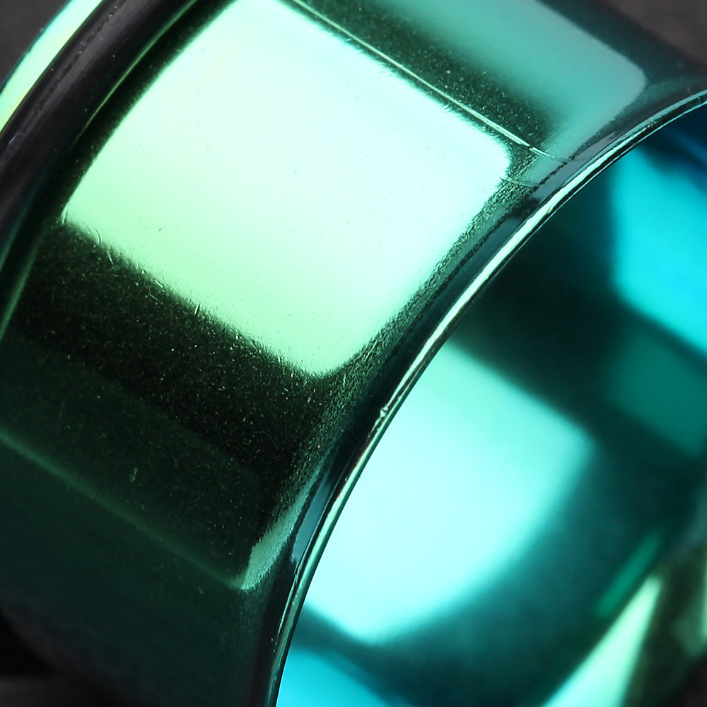 A Pair of Colorline Single Flared Ear Gauge Tunnel Plug-Green