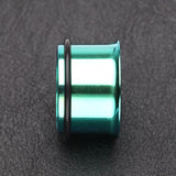 A Pair of Colorline Single Flared Ear Gauge Tunnel Plug-Green