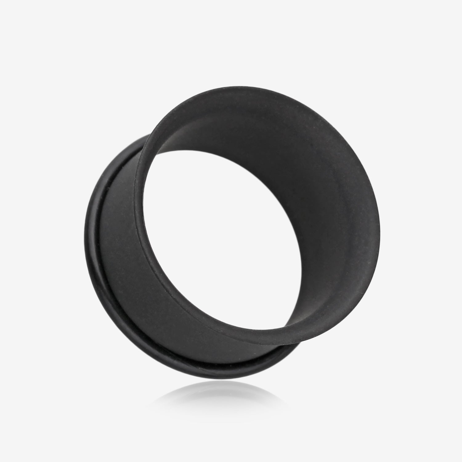 A Pair of Matte Black Steel Single Flared Ear Gauge Tunnel Plug-Black