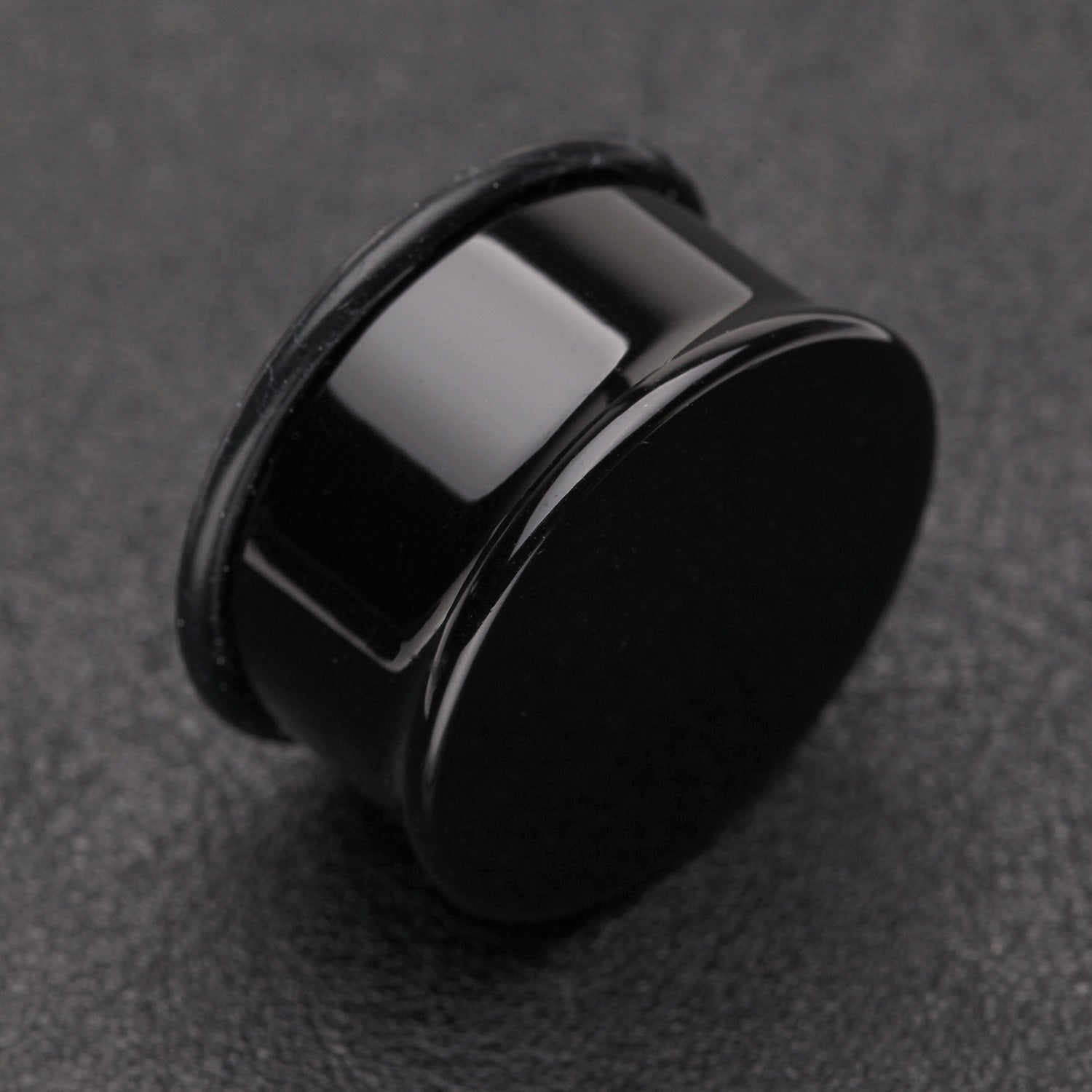 Detail View 1 of A Pair of Basic UV Acrylic Single Flared Ear Gauge Plug-Black