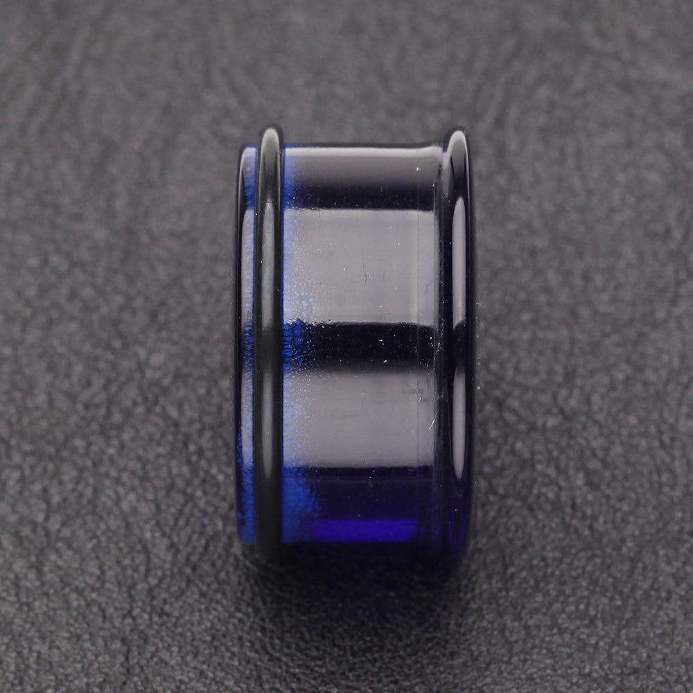 Detail View 2 of A Pair of Basic UV Acrylic Single Flared Ear Gauge Plug-Blue