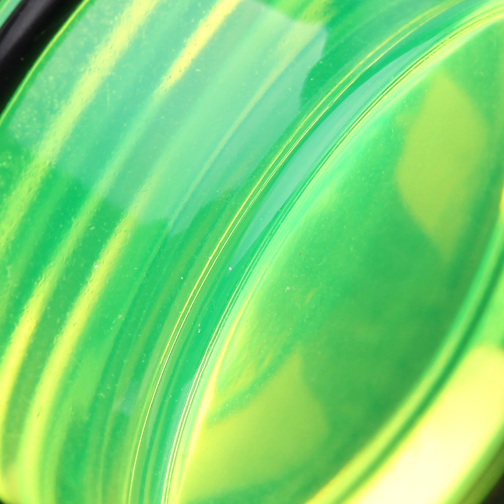Detail View 3 of A Pair of Basic UV Acrylic Single Flared Ear Gauge Plug-Green