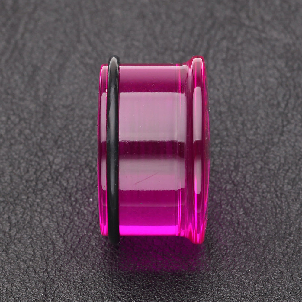 Detail View 2 of A Pair of Basic UV Acrylic Single Flared Ear Gauge Plug-Purple