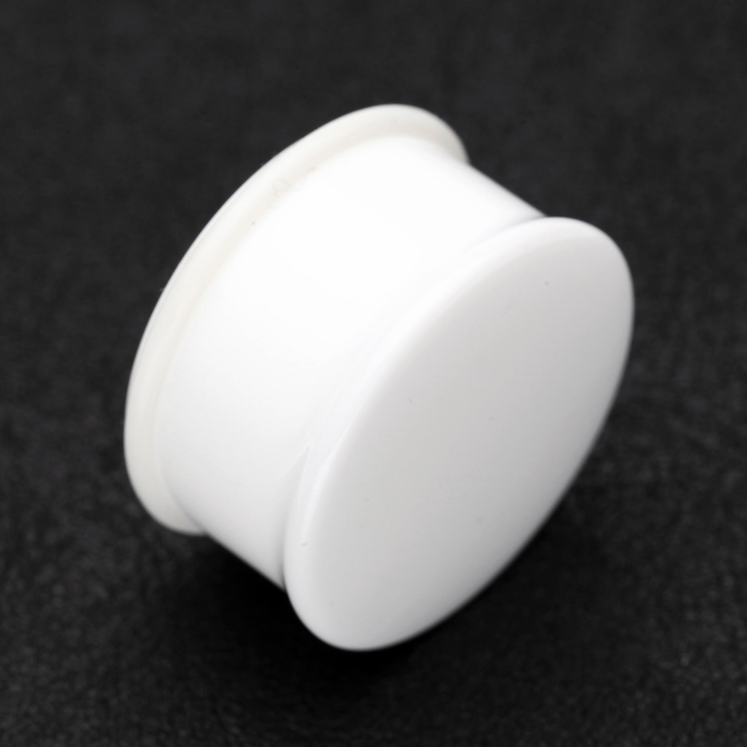 Detail View 1 of A Pair of Basic UV Acrylic Single Flared Ear Gauge Plug-White