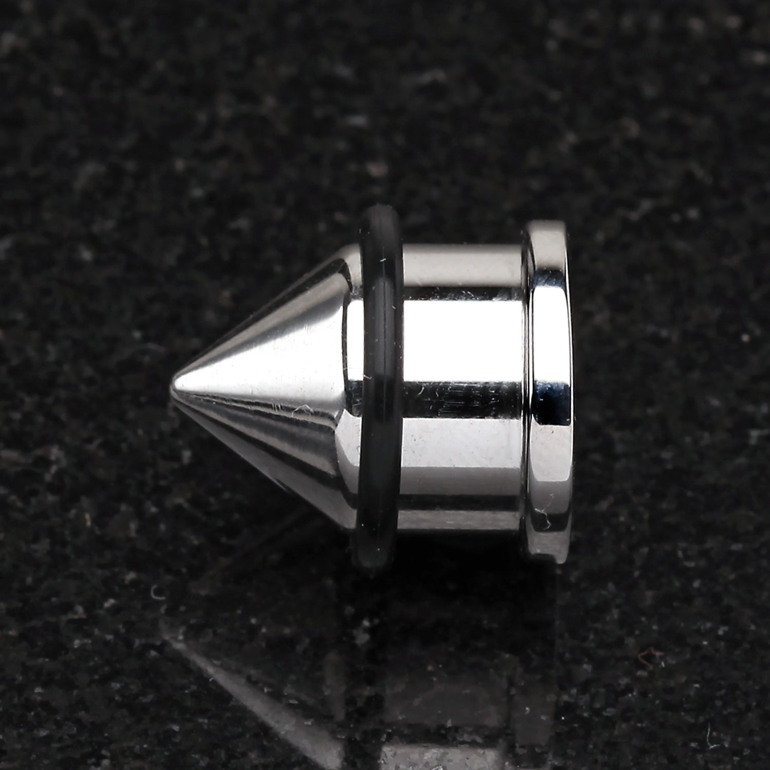 A Pair of Spike Nail Steel Single Flared Ear Gauge Plug